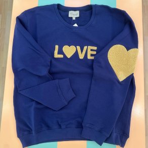 Love sweatshirt, bl med gul