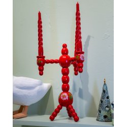 Trearmet lysestage, tr, rd