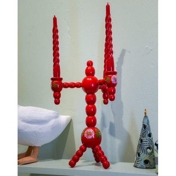 Trearmet lysestage, tr, rd