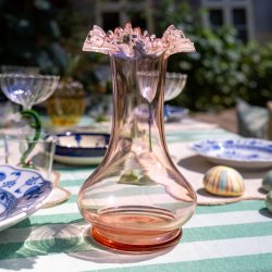 Vase, glas, lyserd, H25, flsekant