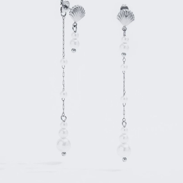 Elva Pearl Earrings, slv