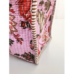 Taske, lilla m rde blomster