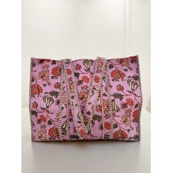 Taske, lilla m rde blomster