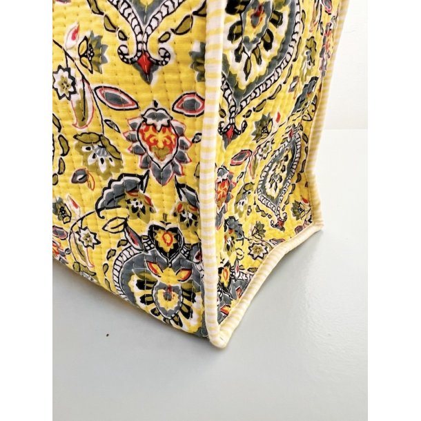 Tote bag, vatteret, gul