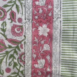 Dug, Hvid/lyserd/-grn, 2 strrelser