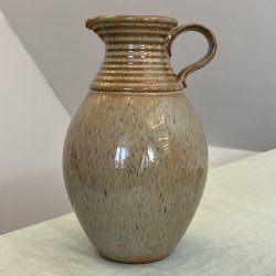 Vintage kande med brun harepels glasur