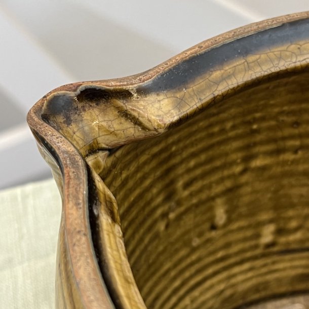 Kande, keramik, rillet, H14 D25 inkl hank