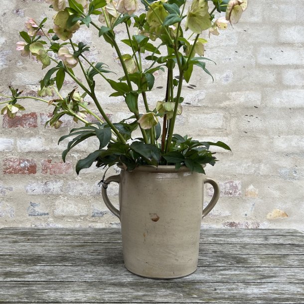Beige saltglaseret krukke (4)
