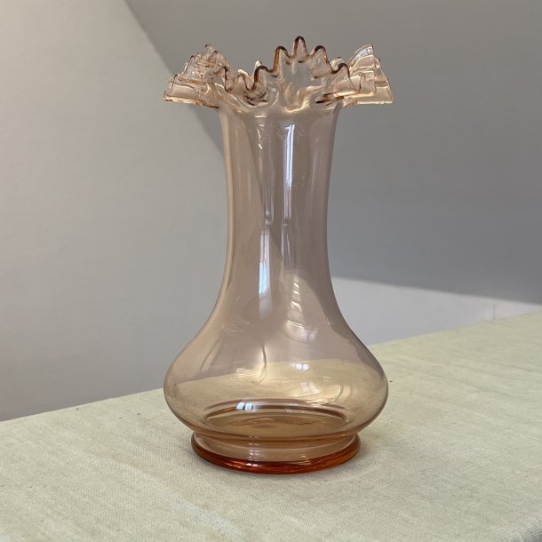 Vase, glas, lyserd, H25, flsekant