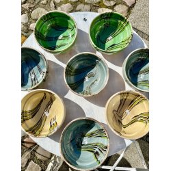 Gamle lerskle i tre farver