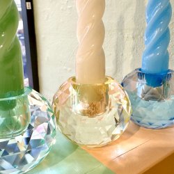 Lysestage, krystal, bl