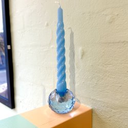 Lysestage, krystal, bl