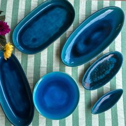 Ovalt Khler fad, 3 strrelser, vintage