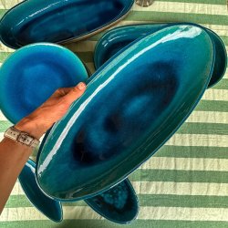 Ovalt Khler fad, 3 strrelser, vintage