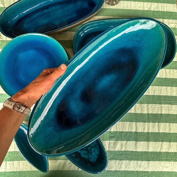 Ovalt Khler fad, 3 strrelser, vintage