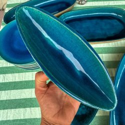 Ovalt Khler fad, 3 strrelser, vintage