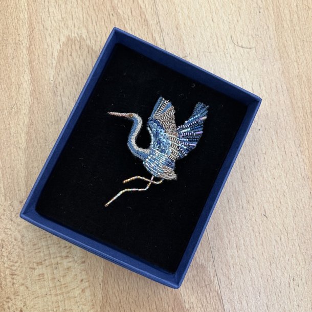 Stor Bl trane broche