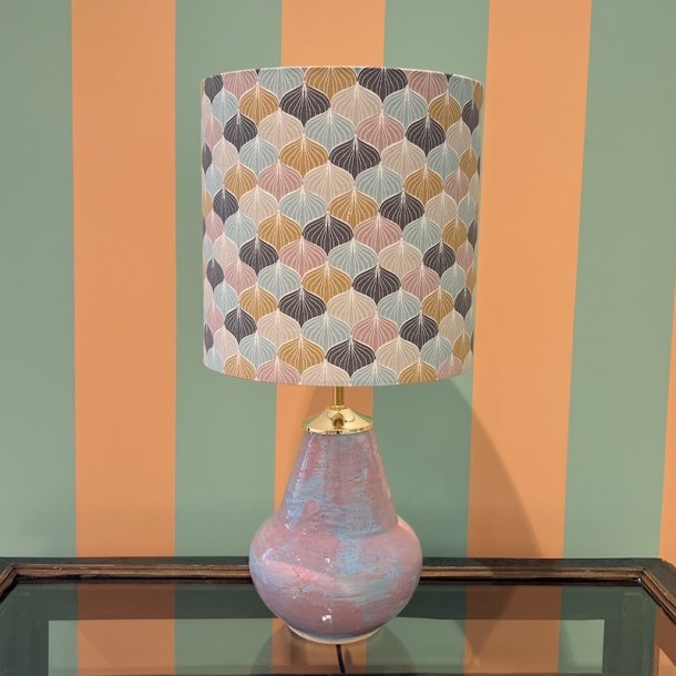 Bordlampe, Rosa/lysebl