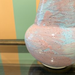 Bordlampe, Rosa/lysebl