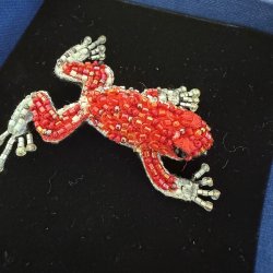 Trovelore Strawberry poison frog broche