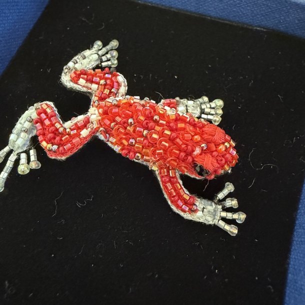 Trovelore Strawberry poison frog broche