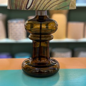 Ravfarvet glas, vintage, bordlampe