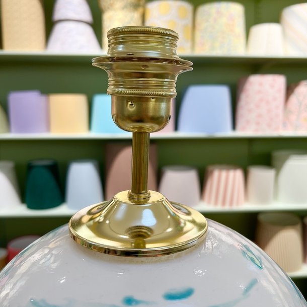 Bordlampe, hvid m turkis