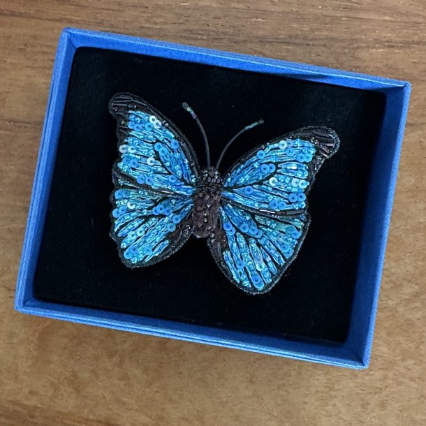 Blue Morpho broche