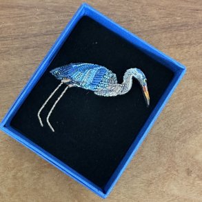 Blue Heron broche