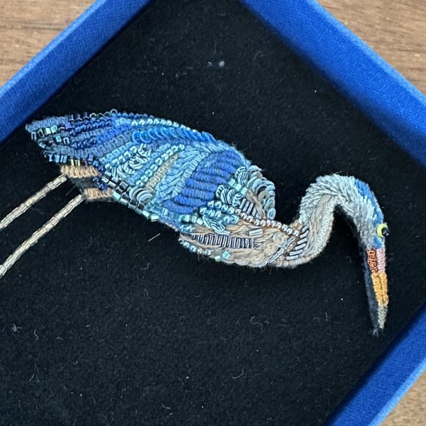 Blue Heron broche