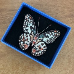 Lime sommerfugl broche