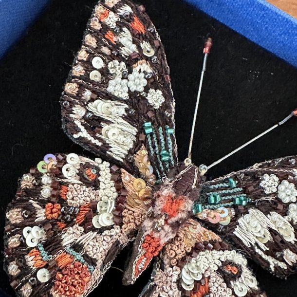 Lime sommerfugl broche