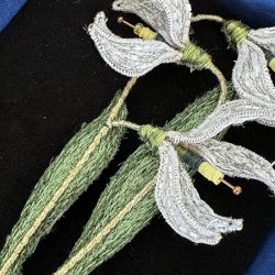 Snowdrop flower broche