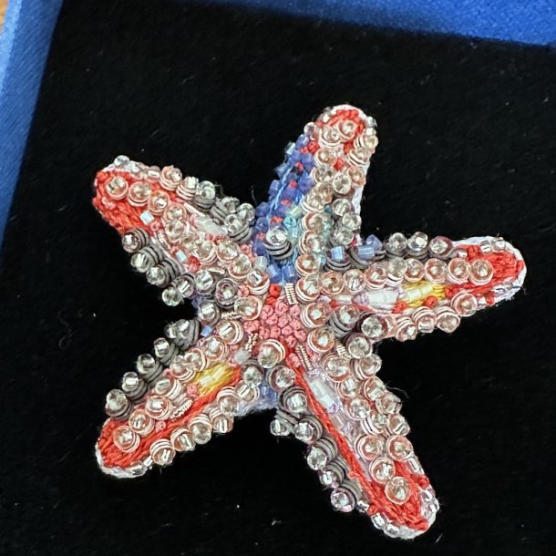 Pink star broche
