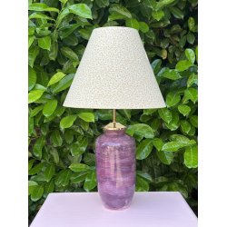 Keramik bordlampe, Mrk syren - The Potteria