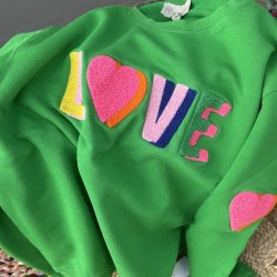 Love sweatshirt, Multi NEW double grass