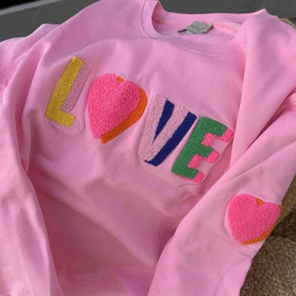 Love sweatshirt, Multi Aurora pink