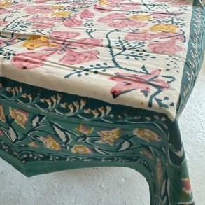 Dug, 150x275, hvid/lyserd/turkis