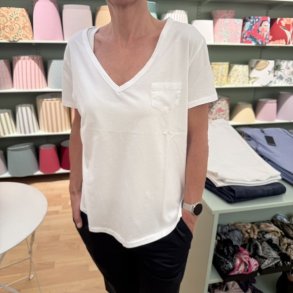 T-shirt, pocket, hvid