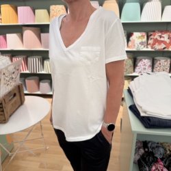 T-shirt, pocket, hvid