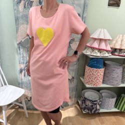 Sweat dress, pink, heart