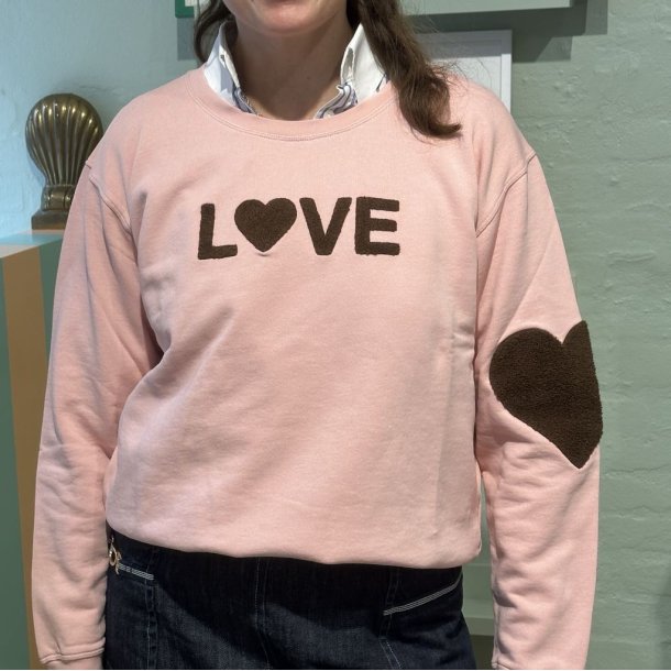 Love sweatshirt, soft rose/brown