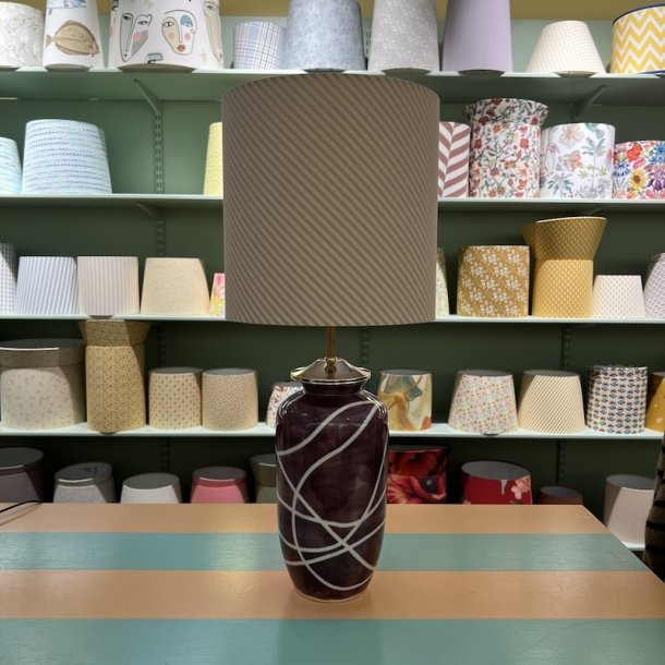 Bordlampe, lilla m striber