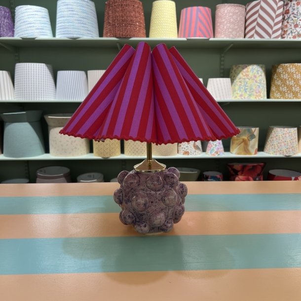 Bordlampe, Rosa bobler m lilla