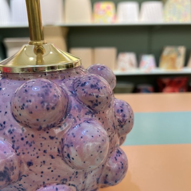 Bordlampe, Rosa bobler m lilla