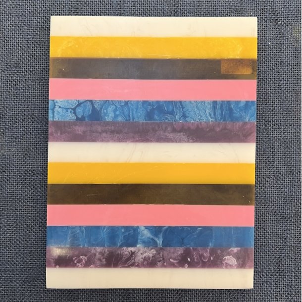 Skrebrt, lilla/bl/hvid, 26x20 cm