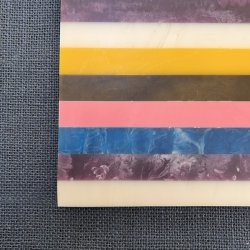 Skrebrt, lilla/bl/hvid, 26x20 cm