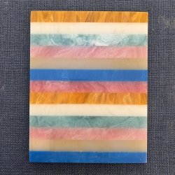 Skrebrt, orange/bl/lyserd, 26x20 cm