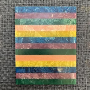 Skrebrt, lilla/gul/grn, 26x20 cm