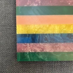 Skrebrt, lilla/gul/grn, 26x20 cm